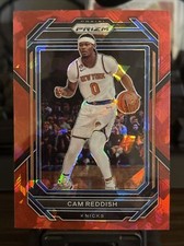 Cam Reddish Red Cracked Ice Prizm 2022-23 Panini #16 New York Knicks