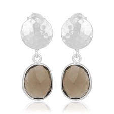 Smoky Topaz 925 Sterling Silver Dangle Earrings Gemstone Jewelry