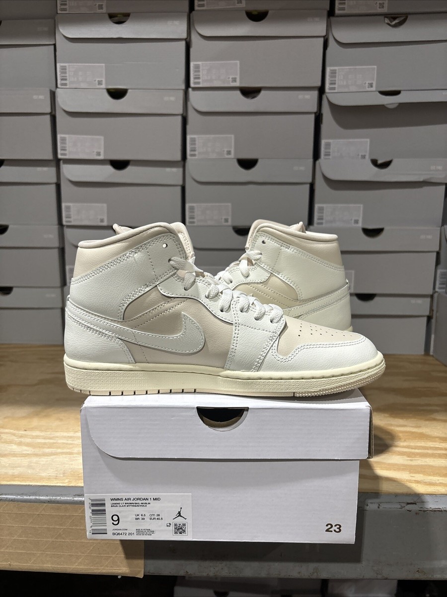 Air Jordan 1 Mid Women's Shoes Legend Light Brown-Muslin