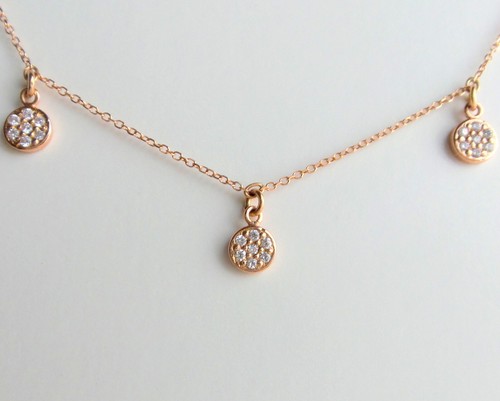 COLLAR DE DIAMANTES ORO ROSA 14K 0,21CT DIAMANTES NATURALES VS1 CLARIDAD COLOR G - Imagen 9 de 10