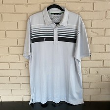Travis Mathew x Chive Golf Polo Shirt Gray Black Logo Pima Cotton Size XL