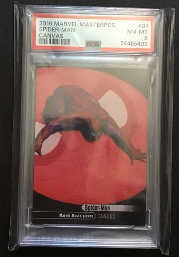 2016 Marvel Masterpieces SPIDER-MAN CANVAS PSA 8