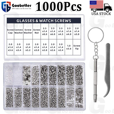 Small Screw Nuts Micro Mini Bolt Electronics Assortment Set Glasses Repair Tools