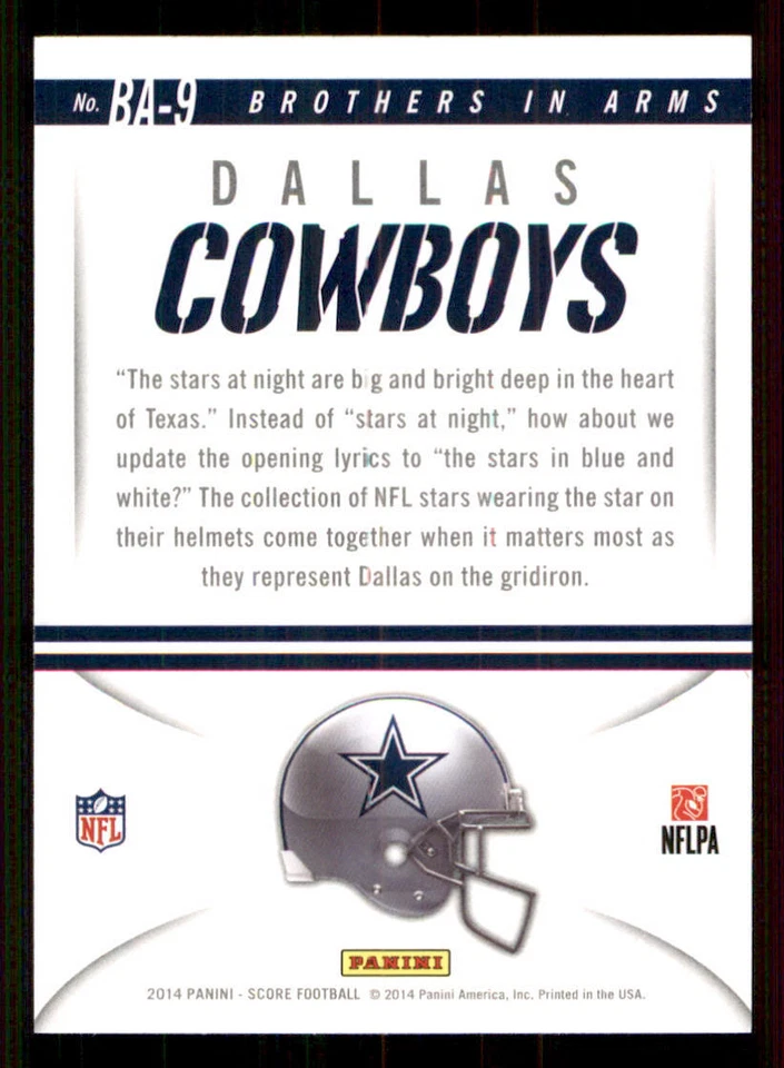 2014 Score Brothers In Arms Gold #BA9 Dallas Cowboys/Jason Witten/Miles Austin - Image 2 of 2