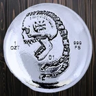 Viking Skull - 1 Troy Ounce - .999 Fine Silver - 1 Oz  FS - Hand Poured Silver