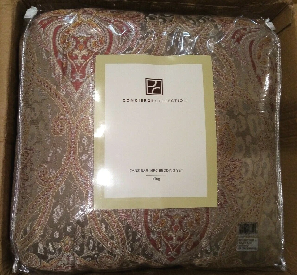 Concierge Collection Zanzibar 16piece Bedding Set, Ruby, King - Image 2 of 2