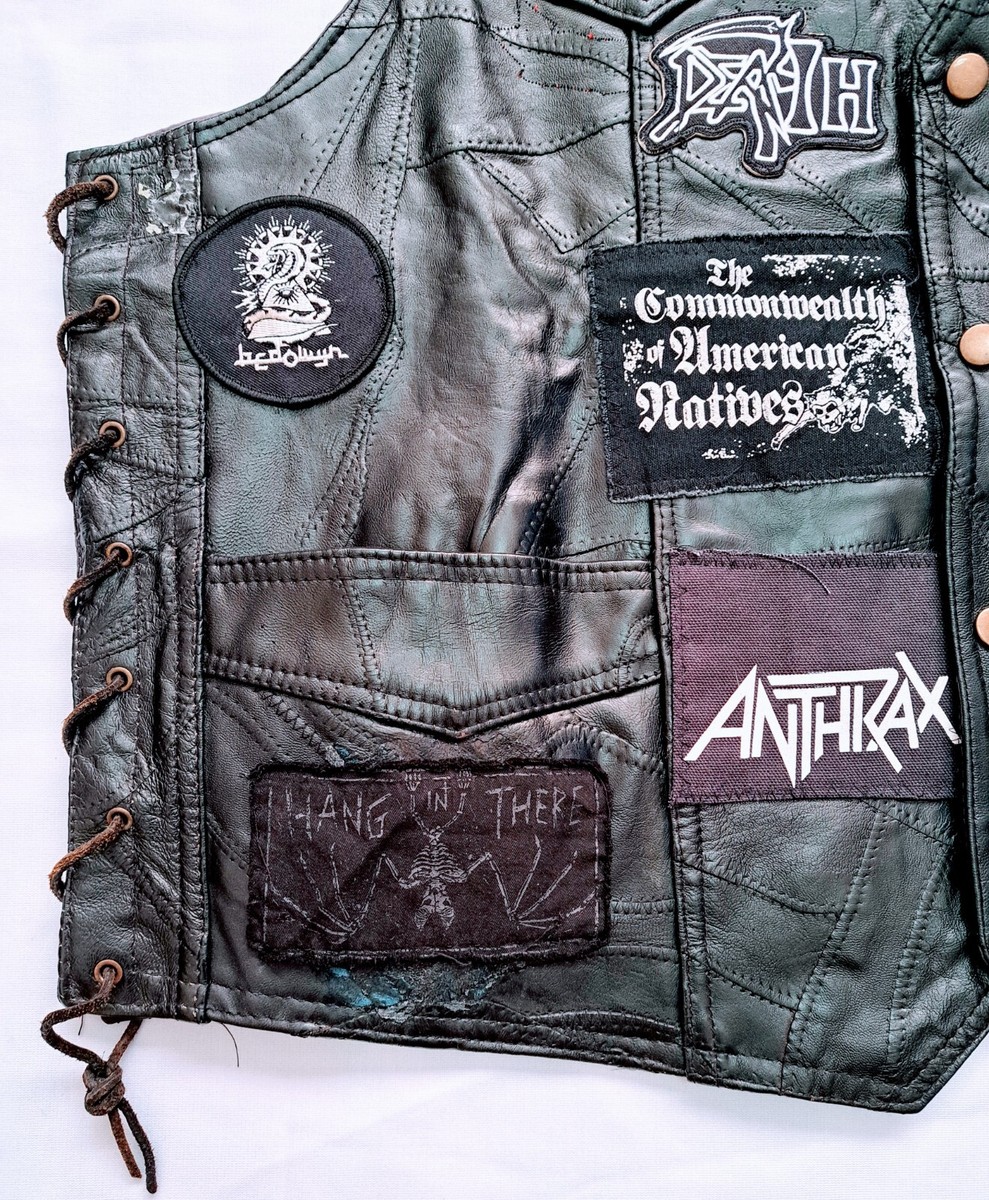 job for a cowboy, Obituary, Leather Patched Battle Mens Vest