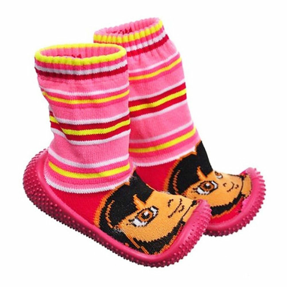 LIL RUNNERS Dora NON SKID SOCKS / SLIPPERS 24 Mo Shoe Size 6.5