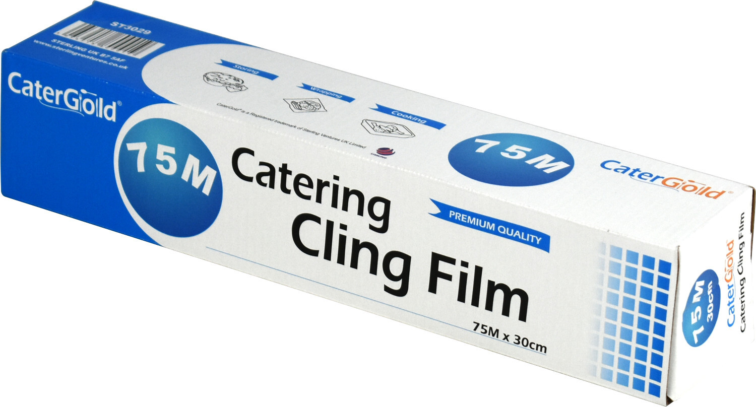 CLING FILM CATERING SIZE KEEP FOOD FRESH PLASTIC WRAP KITCHEN 75M x 30