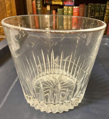 Vintage Princess House Ice Bucket House Heritage Pattern Etched 24% Lead Crystal - Picture 1 of 3