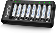 POWEROWL AAA Rechargeable Batteries with Charger, 8 Pack of 1000Mah High Capacit