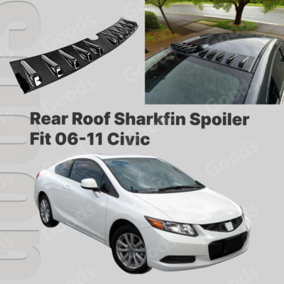 #ad Gloss Black Shark Fin Rear Roof Spoiler Vortex Generator For Honda Civic 2006 11 $48.99