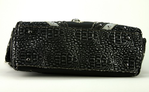 Western Style Handtasche Totenkopf Nieten verdeckt tragen Strass - Bild 5 von 12