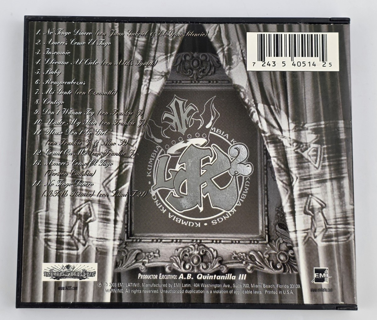 A.B. Quintanilla III Kumbia Kings 4 CD 2003 EMI Latin Album ft