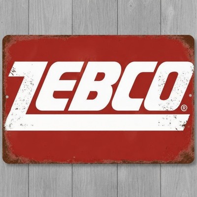 Zebco Fishing Reels 12 x 18 Vintage Novelty Metal Sign Made In USA New!