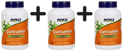 3 x NOW Foods Curcumin - 120 vcaps (518,48 EUR/kg)