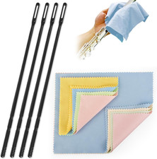 Flute Cleaning Kit with 4 Flute Cleaning Rod and 8 Flute Cleaning Cloth, Cleanin