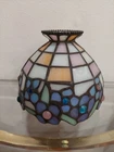 Tiffany Style Party Lite Multicolor  Stained Glass Globe Lamp Shade- Vintage EUC