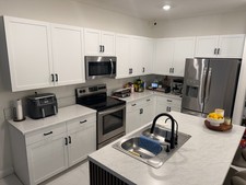 Modern White Shaker Kitchen Cabinets Complete Set & Countertops Used