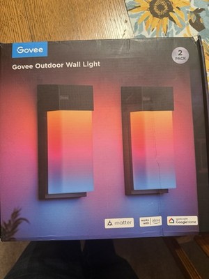 Govee Smart RGBIC Outdoor Wall Lights 2-Pack 1500LM IP65 Hardwired TestedWorking