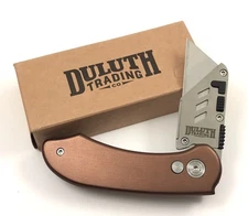 Duluth Trading Box Cutter Razor Utility Knife Metal Handles + Box 11555-LX