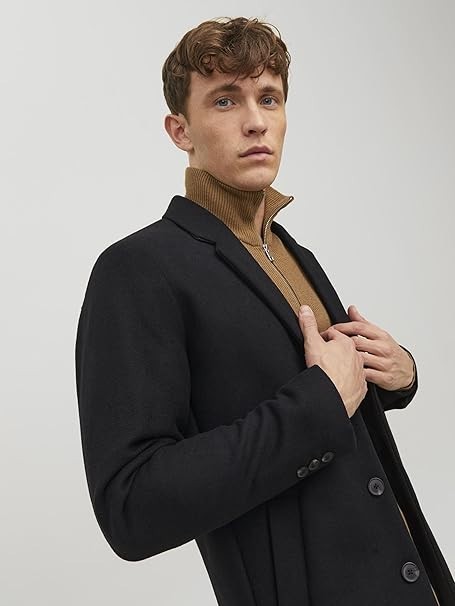 Jack & Jones Mens Moulder Long Wool Coat Size S Navy RRP £90 image 3