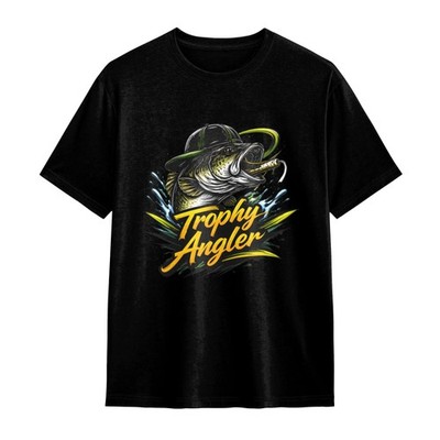 Trophy Angler Fishing Theme T-Shirt for Outdoor Enthusiasts & Fishing Lovers