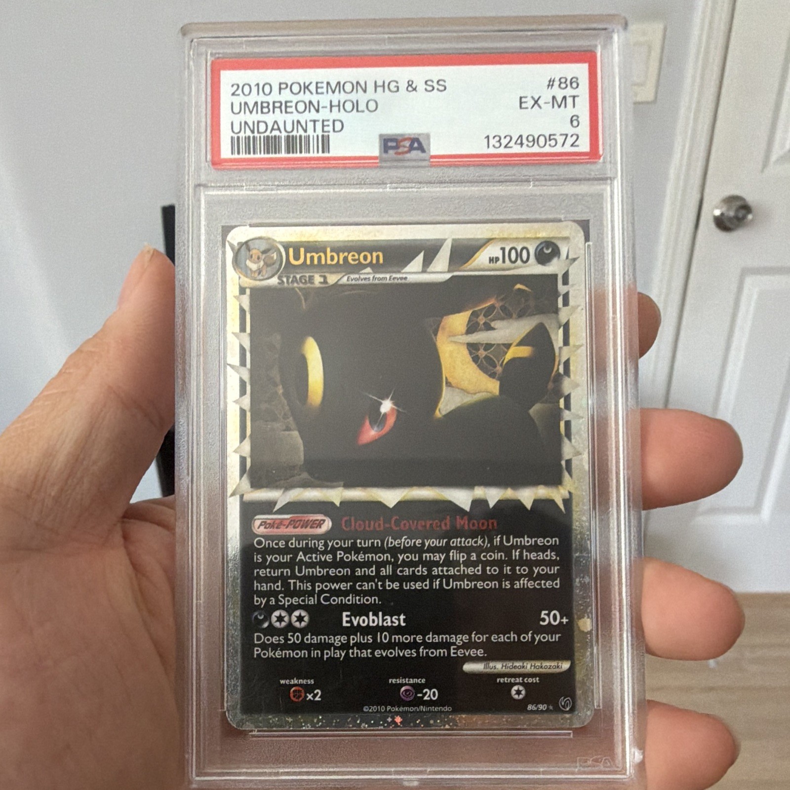 Pokemon 2010 Umbreon Prime Holo Undaunted 86/90 PSA 6 English Ultra Rare