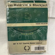 DaVinci Texas Hold'em and Blackjack 36" x 72" Casino Game Layout Felt New