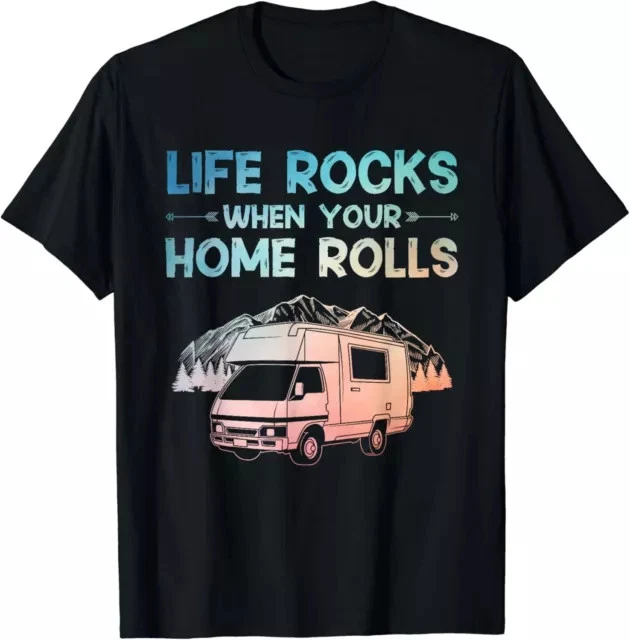 Funny Camping Art For Men Women Outdoor Motorhome RV Camper Gift Tees S-3XL