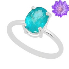 Blue Topaz Gemstone 925 Sterling Silver Handmade Jewelry Ring Gift For Her