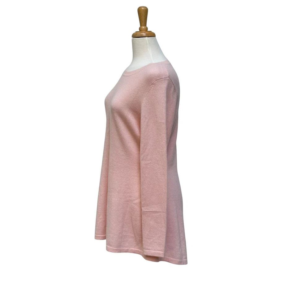 Suéter túnica Isaac Mizrahi 100 % cachemir talla S rosa cuello redondo preppy suave pastel Foto 2 de 4