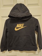 Nike Hoodie Youth Small   Black/Gold Pullover Sweatshirt   Standard Fit