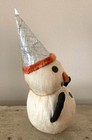 Vintage Christmas SNOWMAN Cotton FIGURE with FOIL HAT (c. 1940-1950) — photo 2
