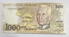 Brazil P-231 1000 Cruzeiros ND 1990-91 Uncirculated Banknote Free Shipping