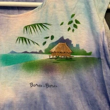 Bora Bora Tie Dye Muscle Crop Top Pastel Sleeveless Shirt Beachy Hand Painted