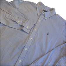 Polo Ralph Lauren Men's Long Sleeve "Classic Fit" Striped Shirt Blue Men s XL