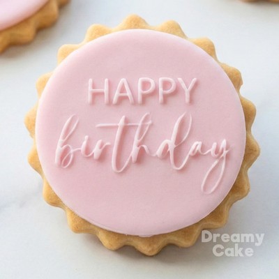 Happy Birthday Keksstempel | Schrift Fondant Präger für M&S Kekse
