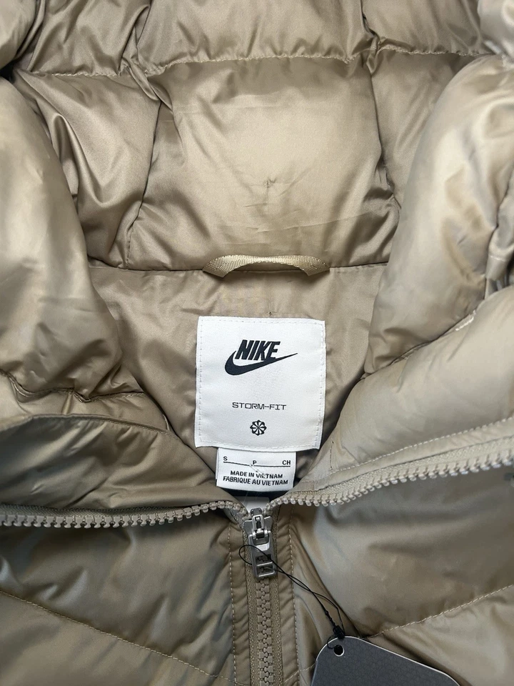 耐克 Puffer 夹克 S 码男式棕色 Storm Fit Windrunner Primaloft 连帽 — 第 2/4 张图片