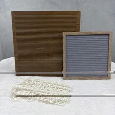 Set of 2 Letter Boards 14”x 14” & 10” x 10” Wood & Felt w/ Letters