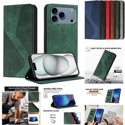 Für iPhone 17 Air 16e 15 14 13 12 11 Plus Pro Max Klapp Magnet Geldbörsen Hülle