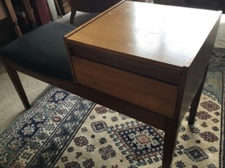 Vintage Chippy Heath Telephone Table Hall Seat .