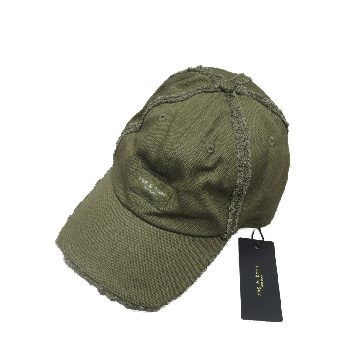 RAG AND BONE ARON COTTON BASEBALL CAP HAT olive Green  ADJUSTABLE OS NWT Set of 2, Olive Cotton Dad Hat Cap Adjustable Baseball Cap  main image 3
