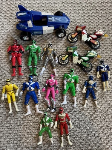 Vintage Power Rangers Figures And Vehicle Toy Lot