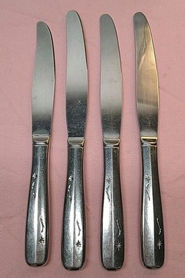 Imperial Atomic Star Burst Serrated Edge Butter 8'' Knifes Lot Of 4 Stainless MCM