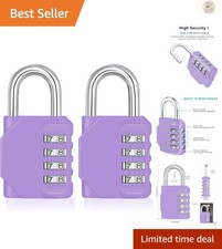 Reliable 4-Digit Resettable Combination Locks - Weatherproof Durable, 2 Pack