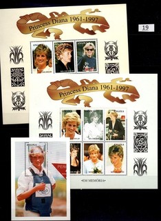 / ANGOLA 1997 3 S/S MNH DIANA