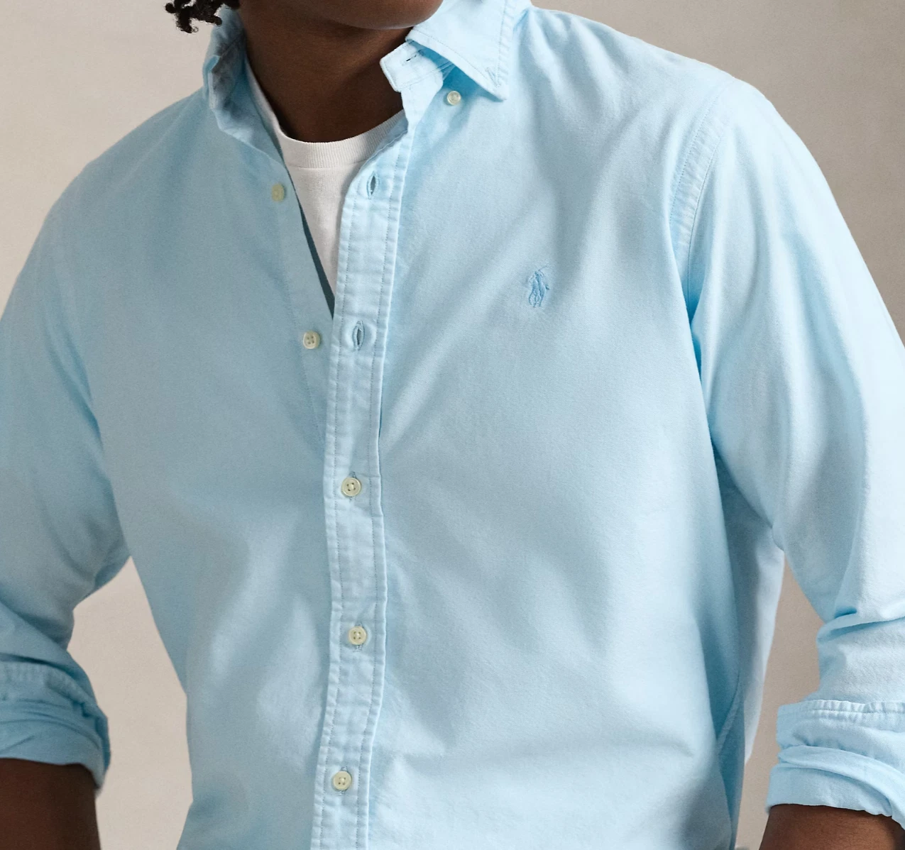 NWT Polo Ralph Lauren SKY BLUE Mineral Garment-Dyed Oxford Shirt Men's 4XLT PONY