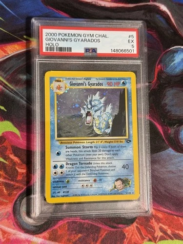 2000 Pokemon Gym Challenge Giovanni's Gyarados Holo PSA 5 #5/132