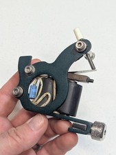 Custom Dark Green coil tattoo machine - long throw shader / color packer